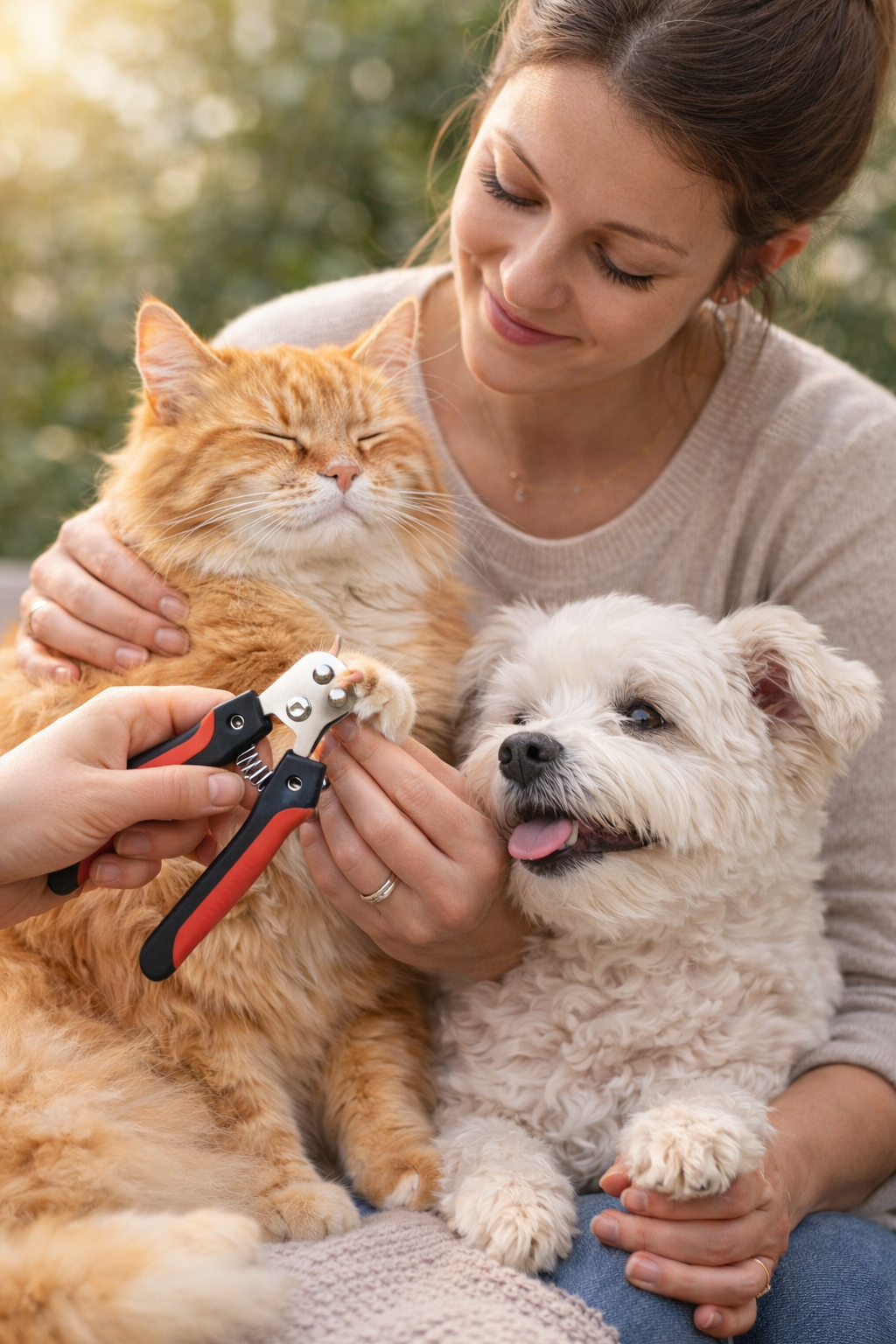 Cortador de Unhas Profissional para Cães e Gatos – Aço Inoxidável com Trava de Segurança