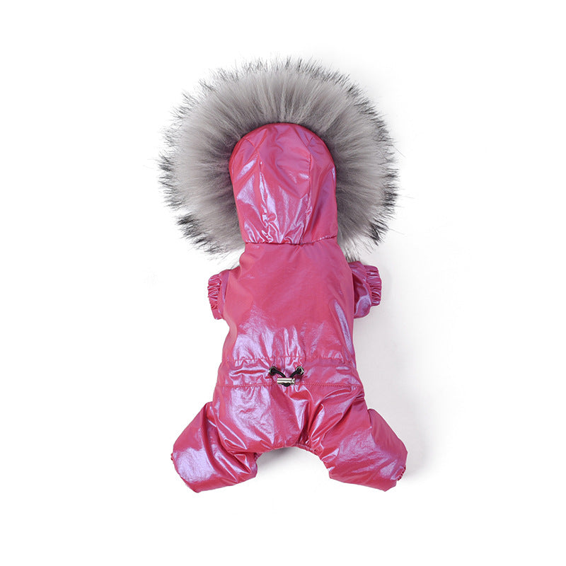 Macacão Térmico Premium com Capuz & Pelo – Casaco Impermeável Inverno Pet