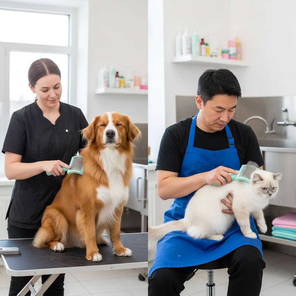 Escova Profissional Anti-Nós para Cães – Remove Pelos Sem Dor