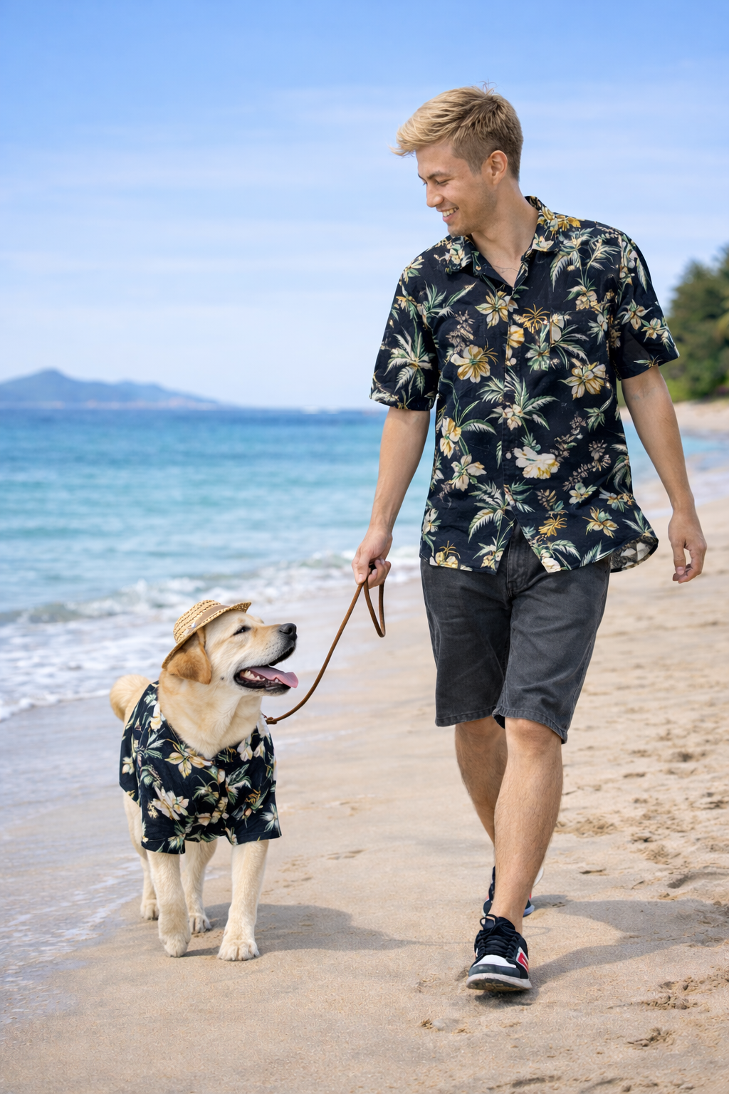 Kit Tropical Match – Camisa Praia Pai & Pet