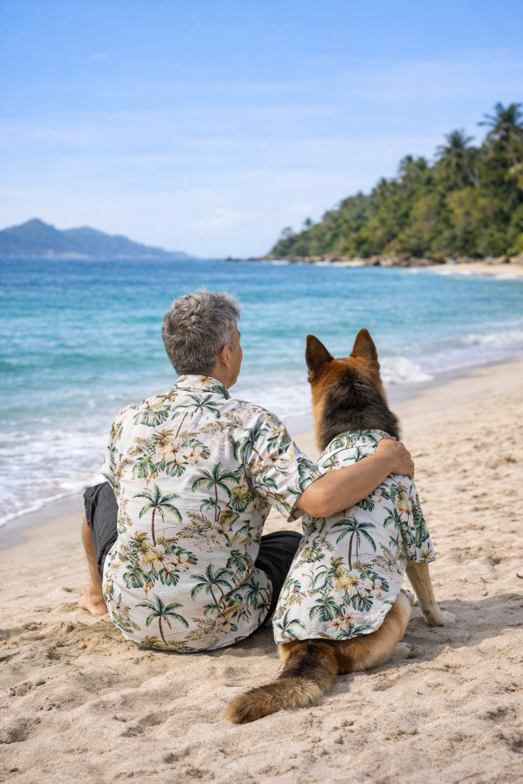 Kit Tropical Match – Camisa Praia Pai & Pet