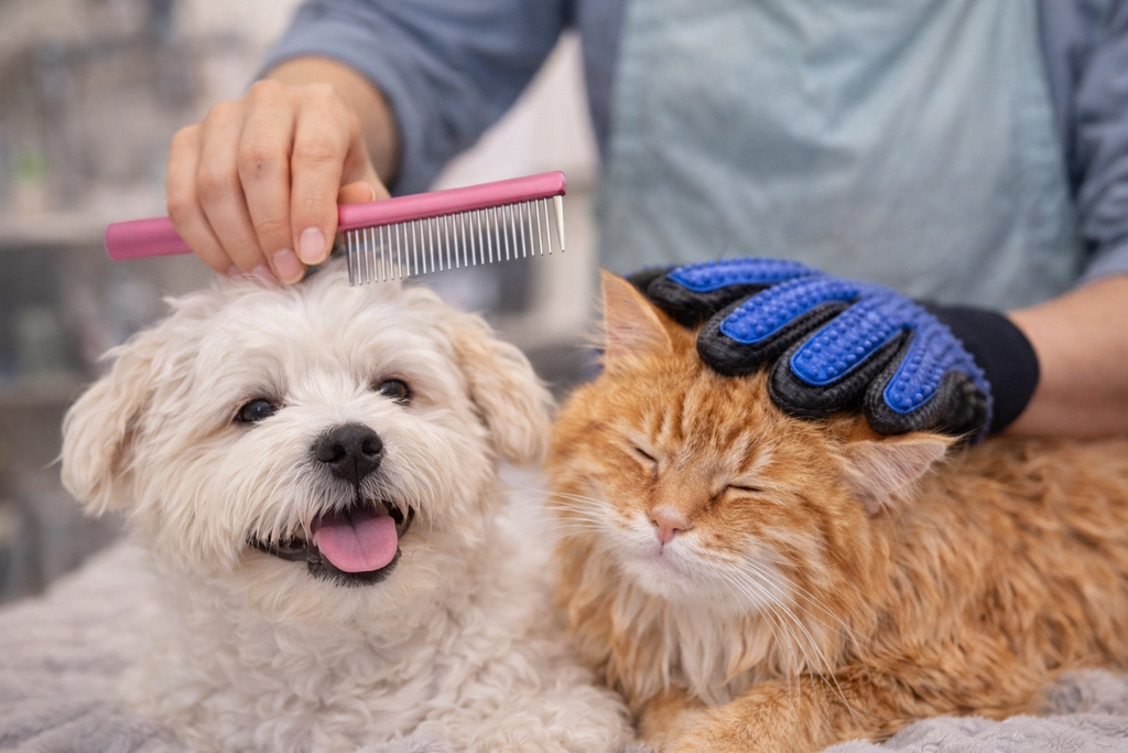 Pet Grooming Comb Professional – Pente de Alumínio Anti-Nós para Cães e Gatos | Remove Embaraços sem Dor