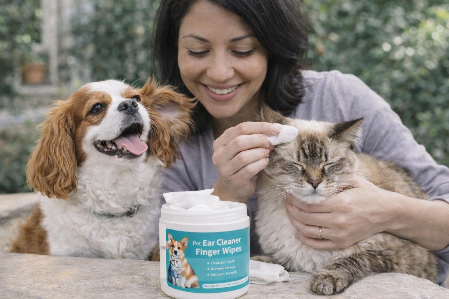 Pet Ear Wipes, Ear Cleaner Finger Wipes for Cats and Dogs, Soft & Easy Otic Cleaning Pads, Pet Supplies for Regular Soothing Odo