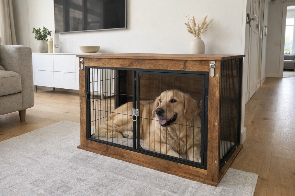 RoyalDen™ 39” – Canil Móvel Premium 2 em 1 para Cães Grandes