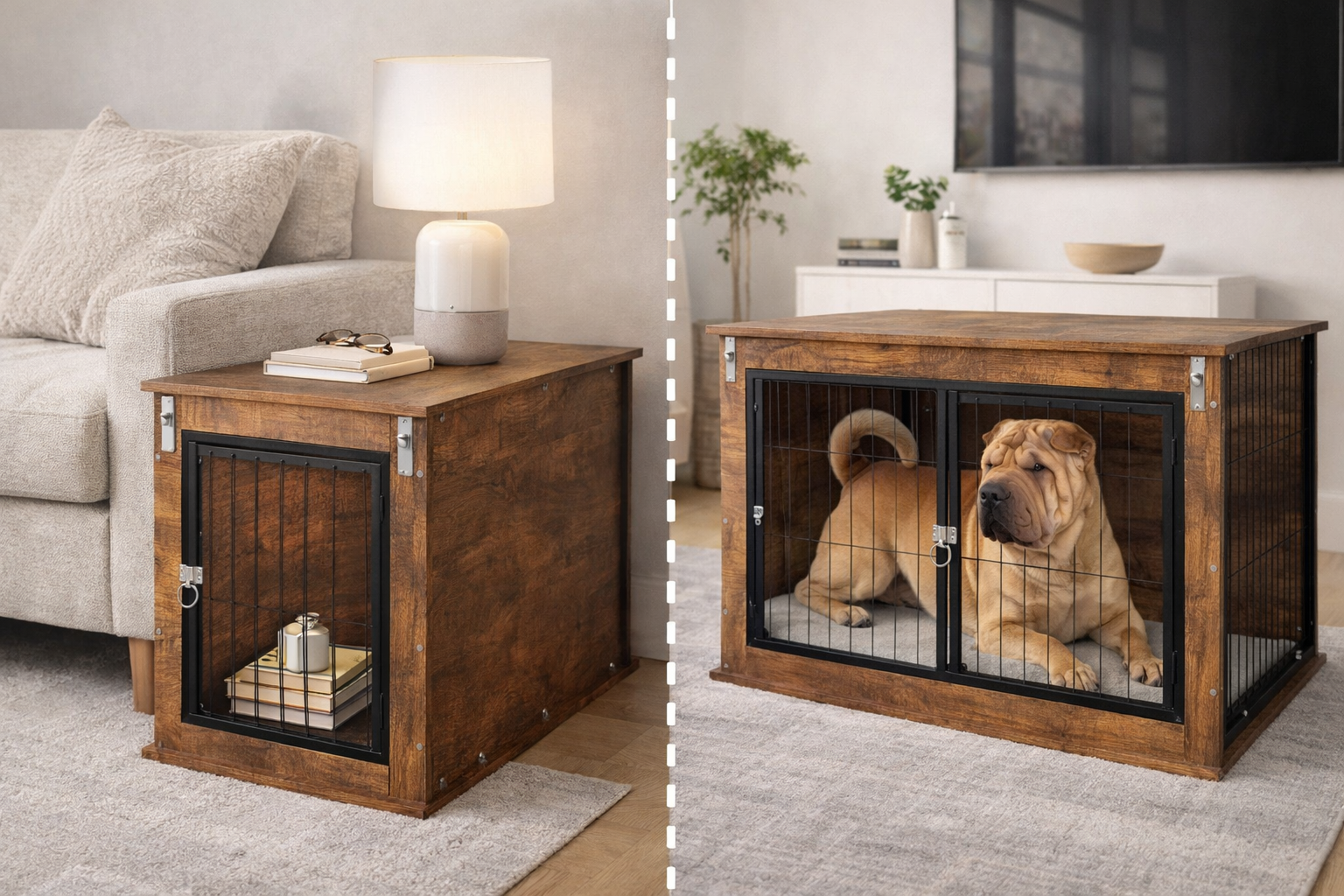 RoyalDen™ 39” – Canil Móvel Premium 2 em 1 para Cães Grandes