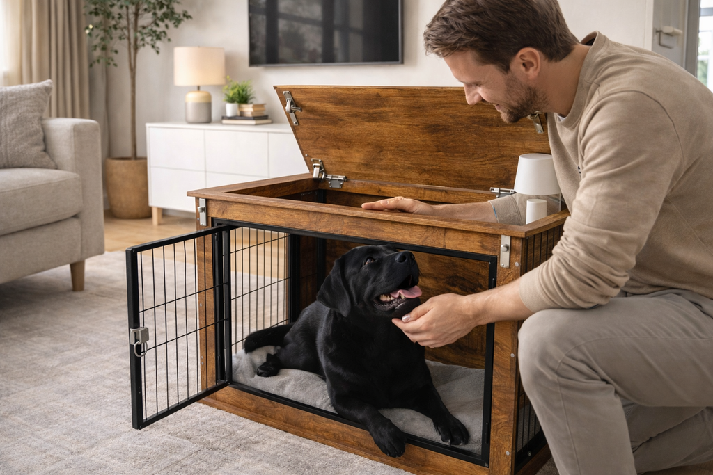 RoyalDen™ 39” – Canil Móvel Premium 2 em 1 para Cães Grandes