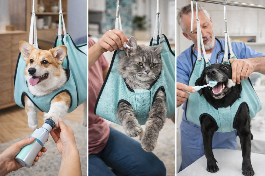 Pet Grooming Hammock – Segurança e Controle Total no Corte de Unhas