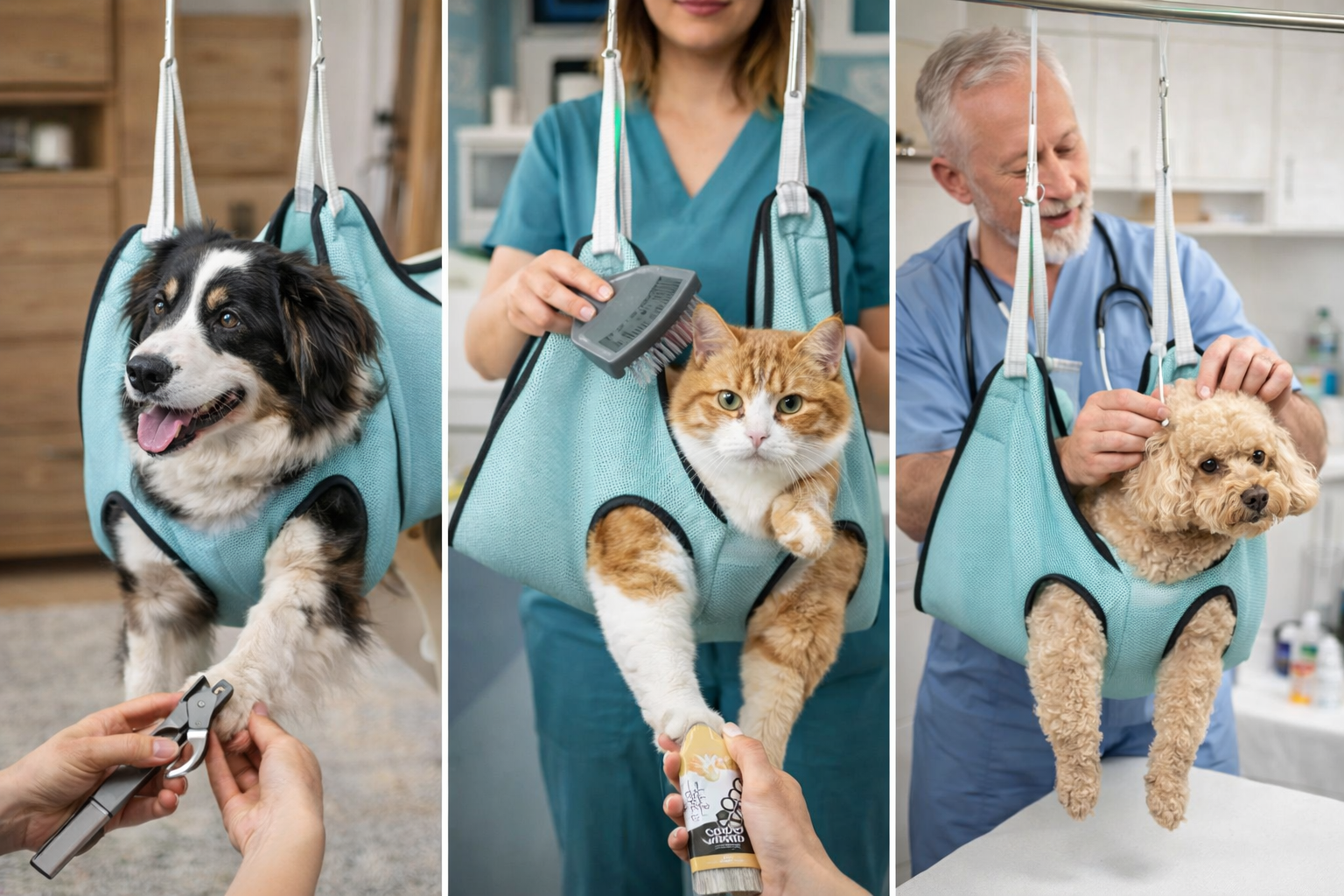 Pet Grooming Hammock – Segurança e Controle Total no Corte de Unhas