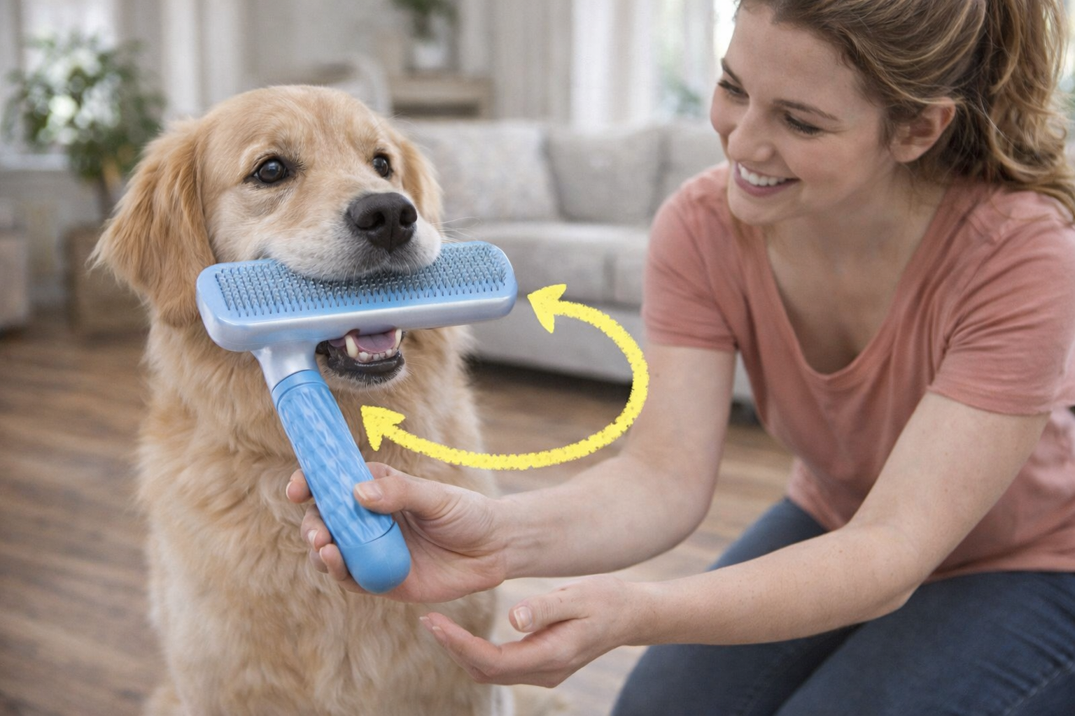 Escova Removedora de Pelos Autolimpante para Cães e Gatos