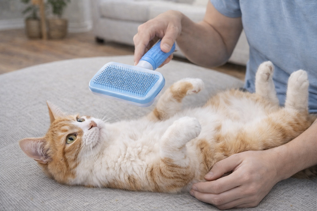 Escova Removedora de Pelos Autolimpante para Cães e Gatos