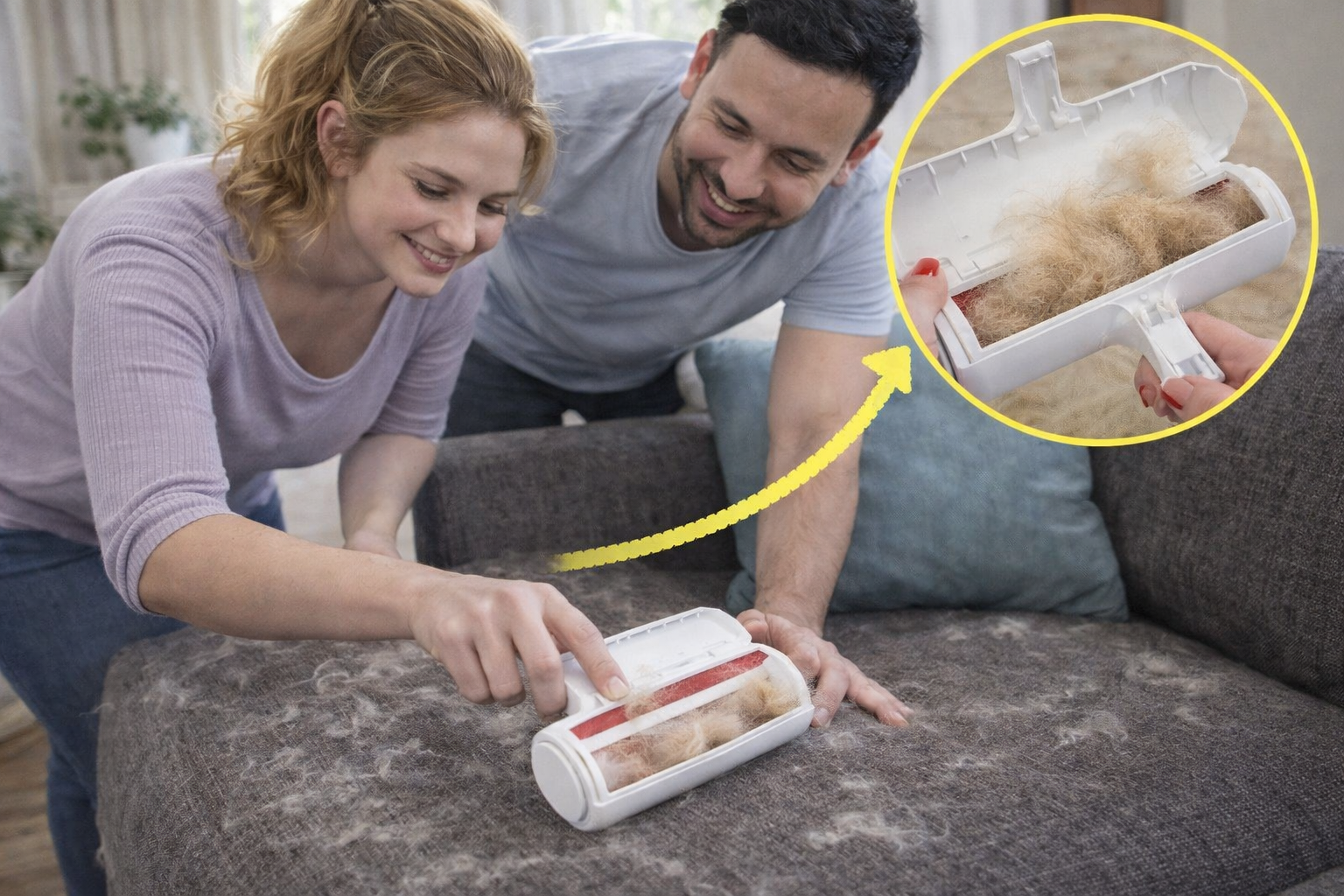 Removedor de Pelos Reutilizável para Cães e Gatos – Rolo Autolimpante