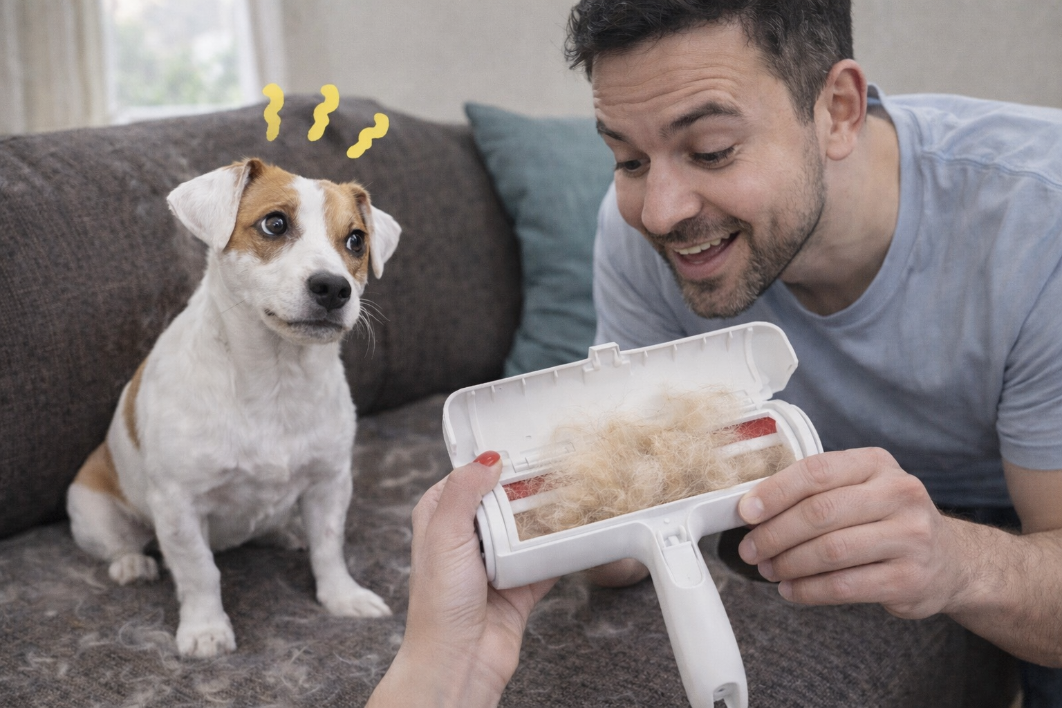 Removedor de Pelos Reutilizável para Cães e Gatos – Rolo Autolimpante