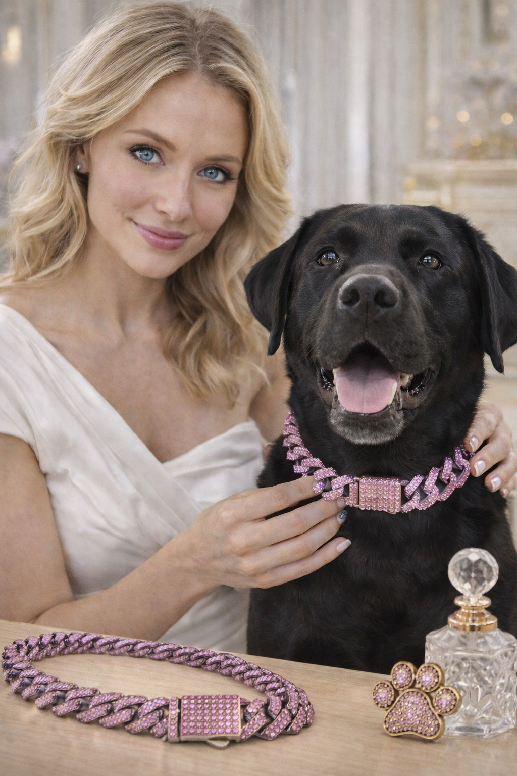 Coleira Luxo Diamond – Brilho, Estilo e Presença