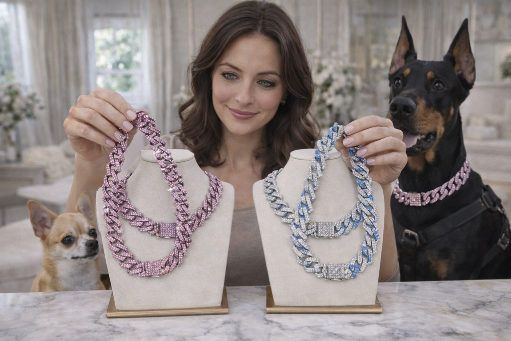 Coleira Luxo Diamond – Brilho, Estilo e Presença