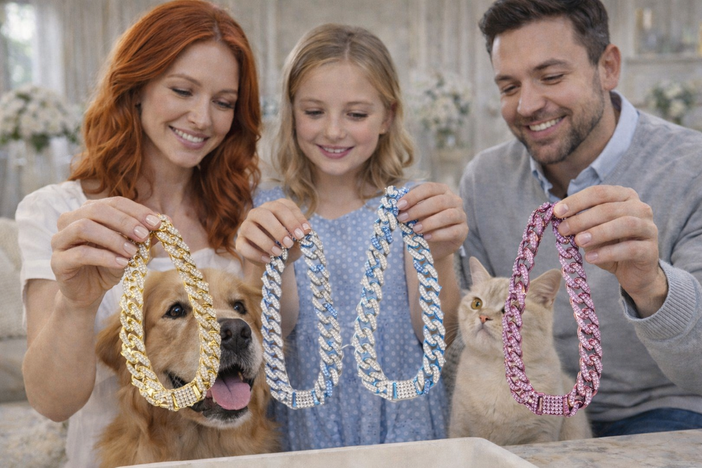 Coleira Luxo Diamond – Brilho, Estilo e Presença
