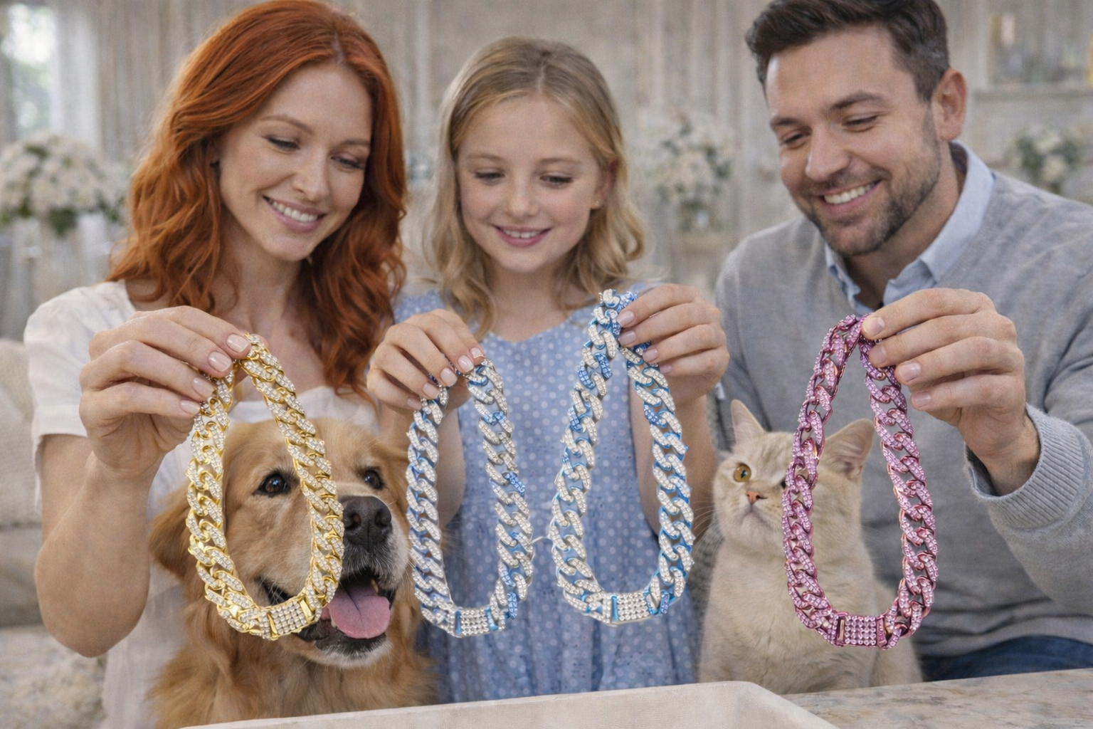 Coleira Luxo Diamond – Brilho, Estilo e Presença