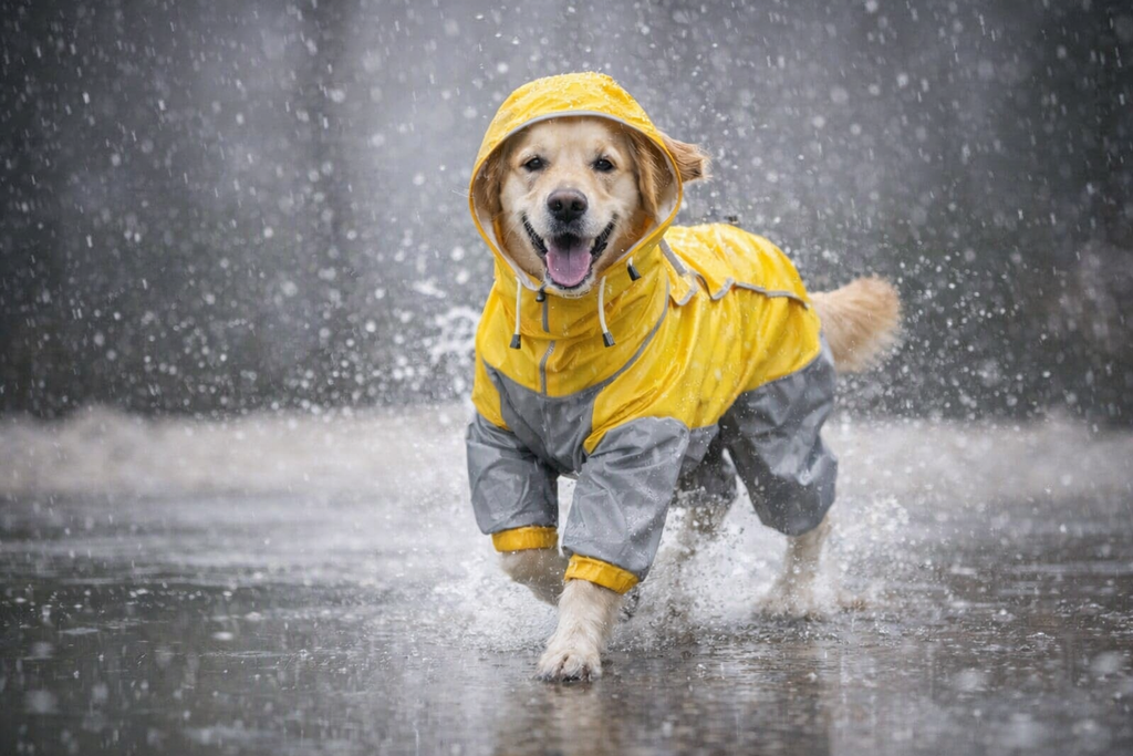 Capa de Chuva Impermeável para Cães Médio e Grande Porte
