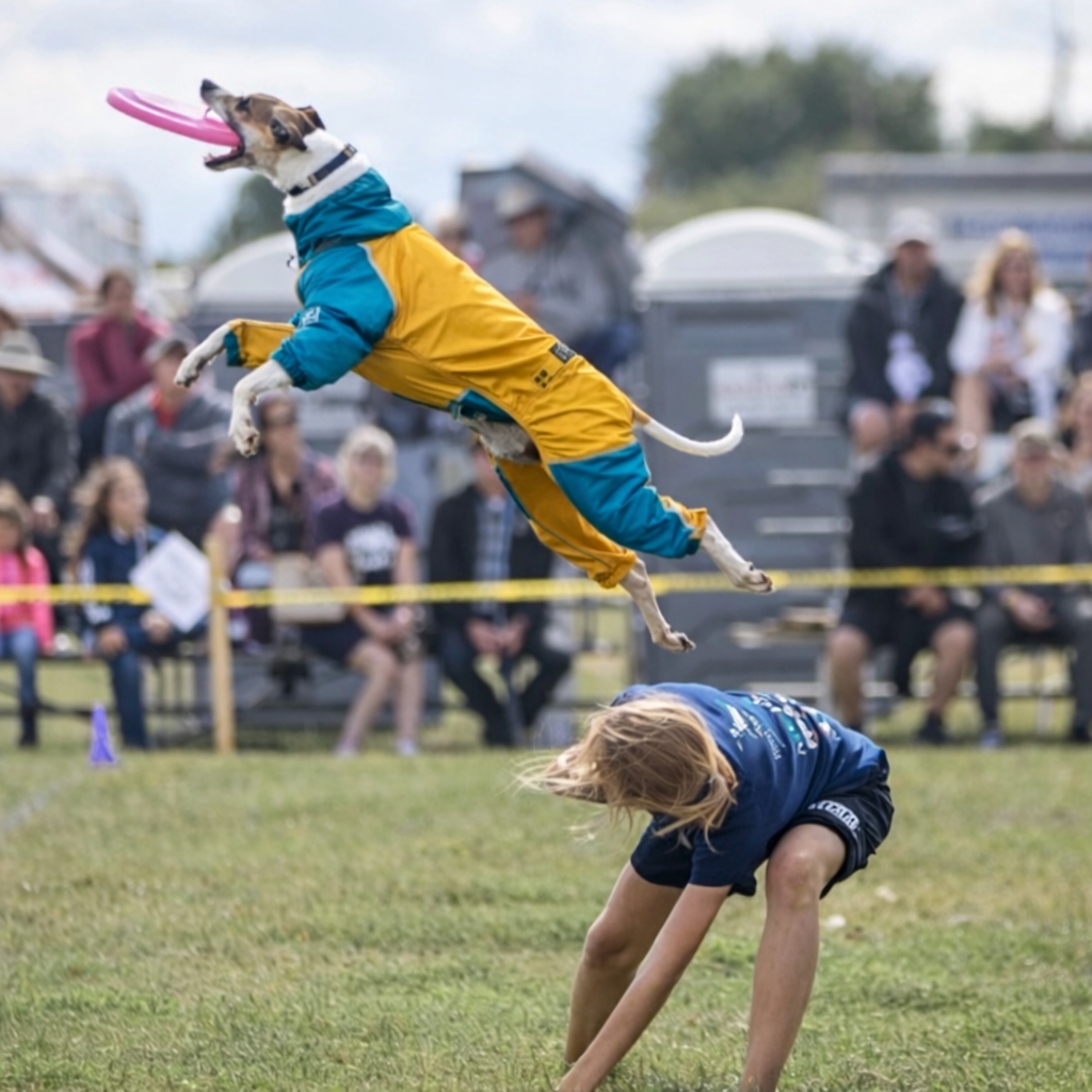 Capa de Chuva Térmica Impermeável para Whippet – Azul & Amarelo