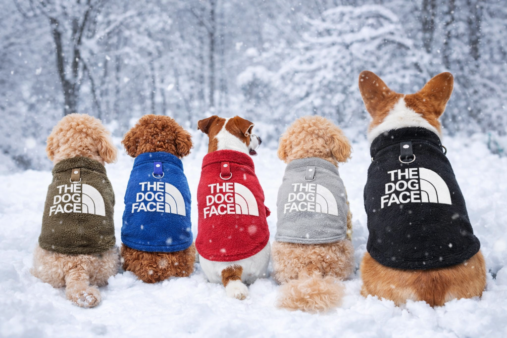 Winter Fleece Dog Vest “The Dog Face” – Jaqueta Estilo Outdoor para Cães Pequenos