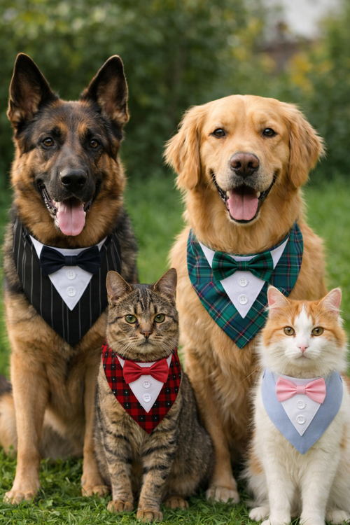 Bandana Smoking para Cães – Gravata Borboleta Elegante