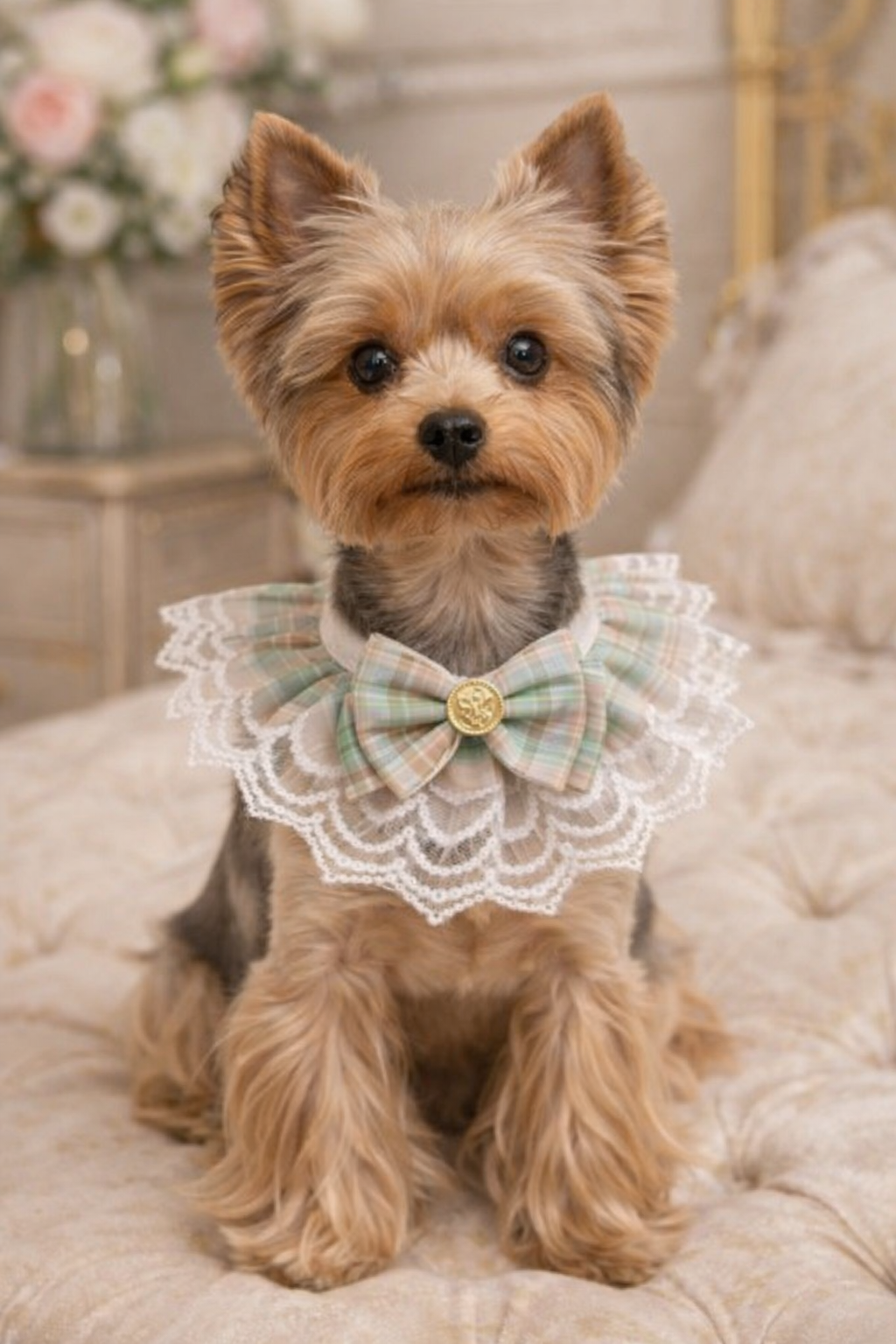 Professional Pet Bandana Collar – Lace Bow Edition