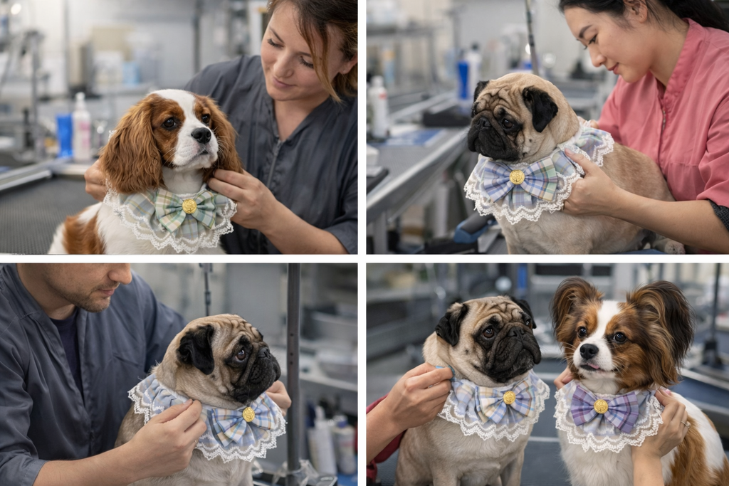 Professional Pet Bandana Collar – Lace Bow Edition