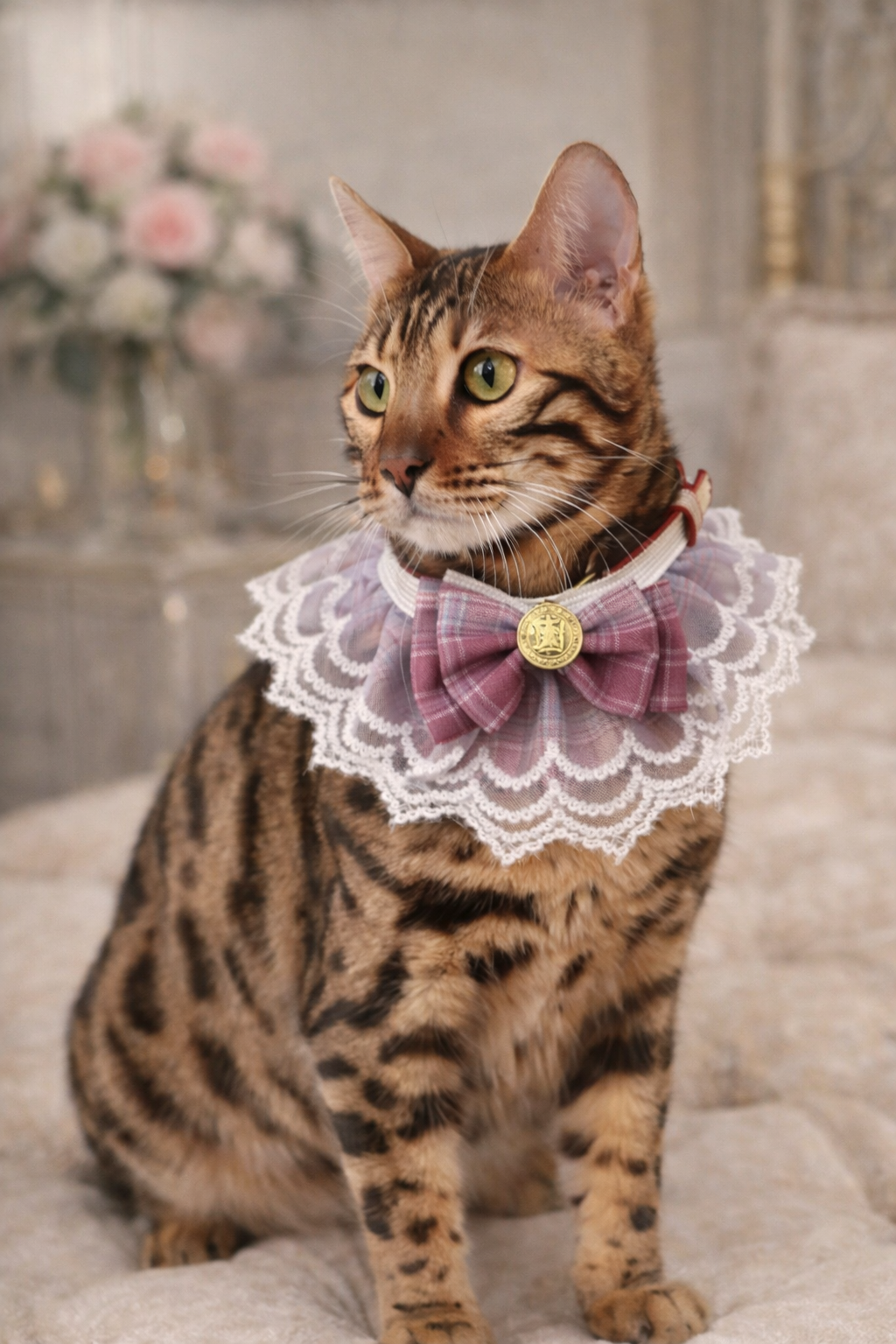 Professional Pet Bandana Collar – Lace Bow Edition