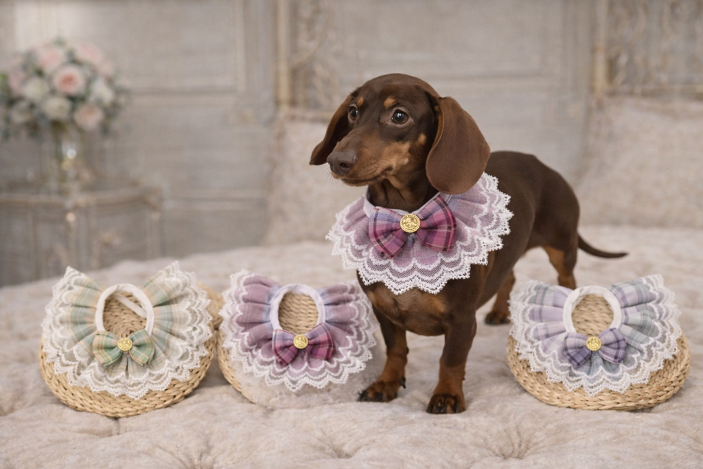 Professional Pet Bandana Collar – Lace Bow Edition