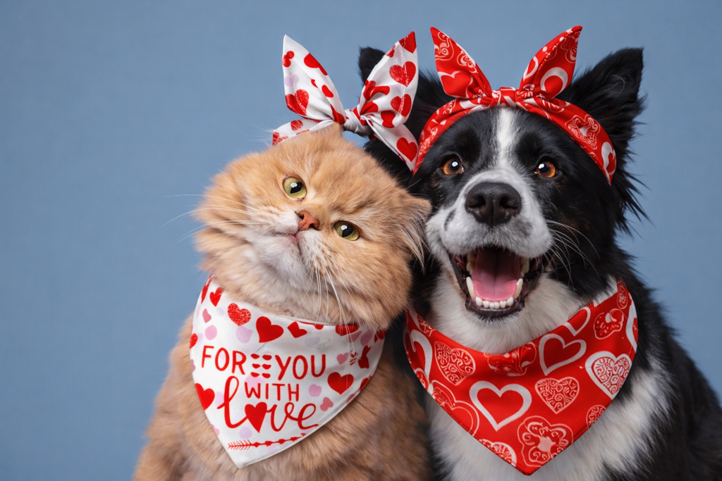 Valentine Pet Bandana – Estilo, Conforto e Amor em Cada Detalhe