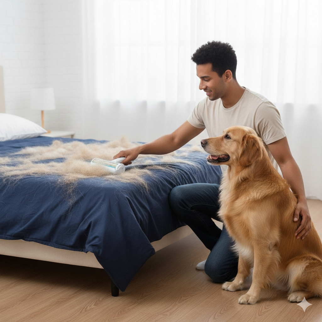 Removedor de Pelos Reutilizável para Cães e Gatos – Rolo Autolimpante