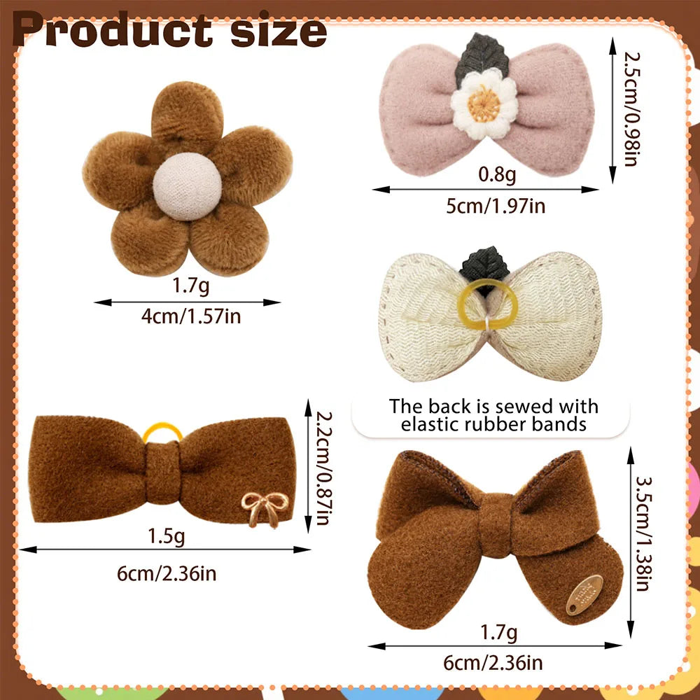 Kit 10 Laços Pet Handmade – Elegância Marrom Premium