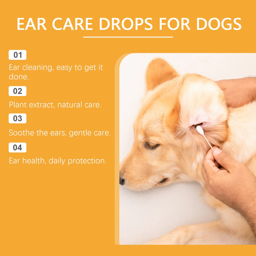Dog Ear Care Drops – Alívio Imediato para Coceira, Mau Cheiro e Cera nos Ouvidos