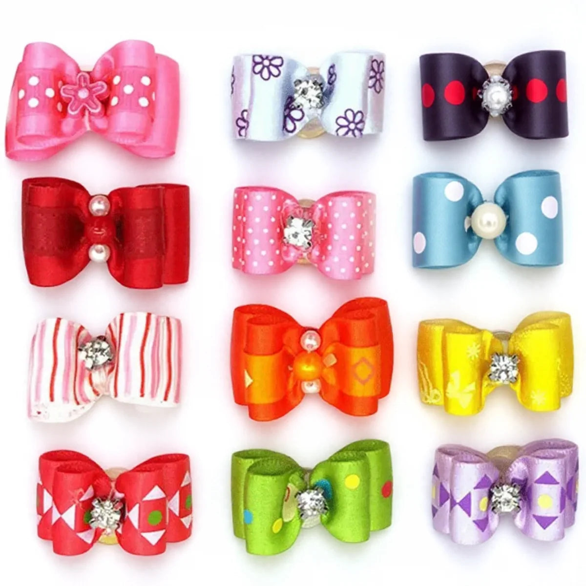 Mini Bows Pet – Kit com 10 Laços Coloridos para Cães Pequenos