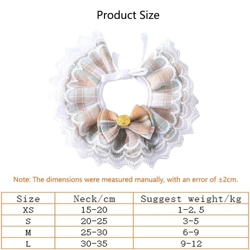 Professional Pet Bandana Collar – Lace Bow Edition