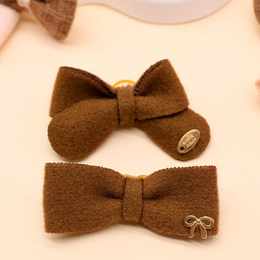 Kit 10 Laços Pet Handmade – Elegância Marrom Premium