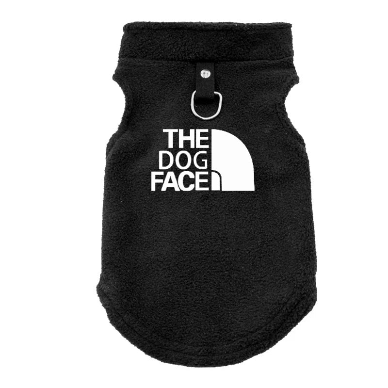 Winter Fleece Dog Vest “The Dog Face” – Jaqueta Estilo Outdoor para Cães Pequenos