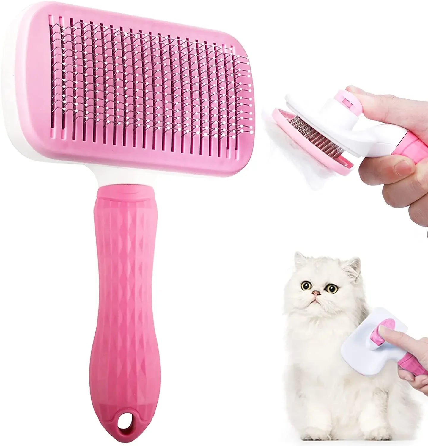 Escova Removedora de Pelos Autolimpante para Cães e Gatos