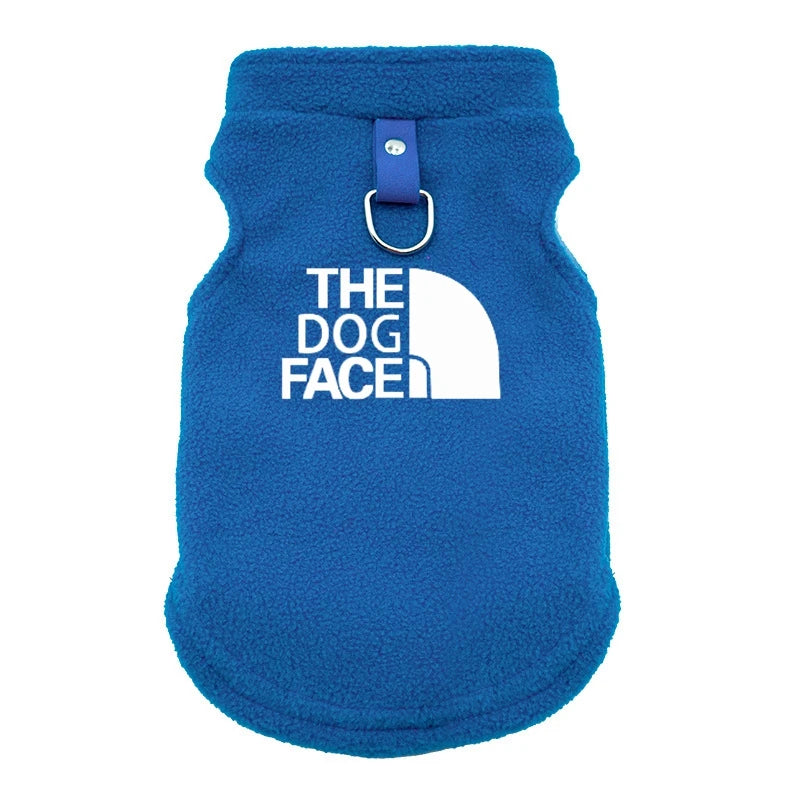 Winter Fleece Dog Vest “The Dog Face” – Jaqueta Estilo Outdoor para Cães Pequenos