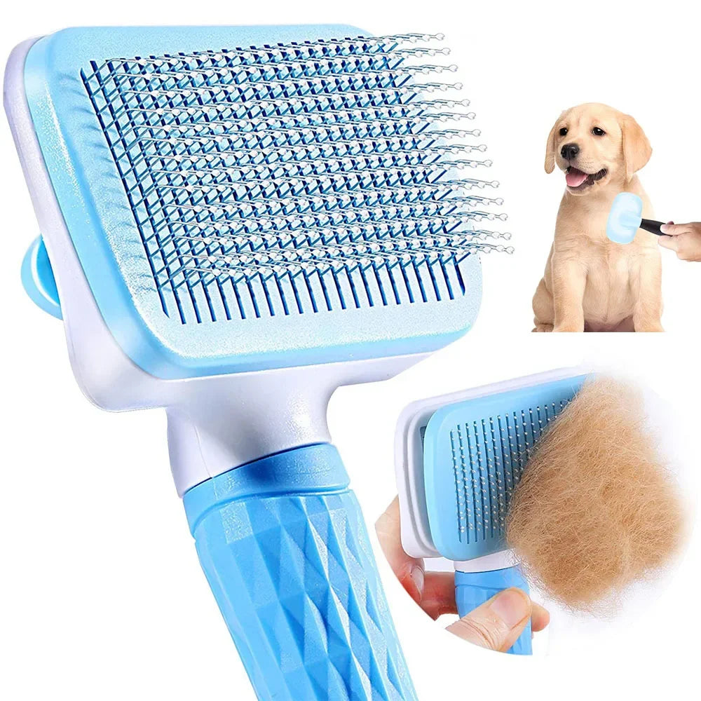 Escova Removedora de Pelos Autolimpante para Cães e Gatos