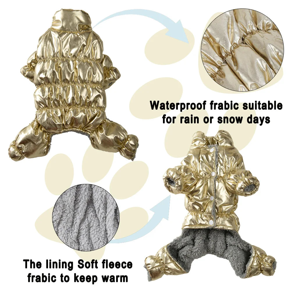 Macacão Impermeável para Cães Pequeno e Médio Porte – Quente, Confortável e à Prova de Chuva