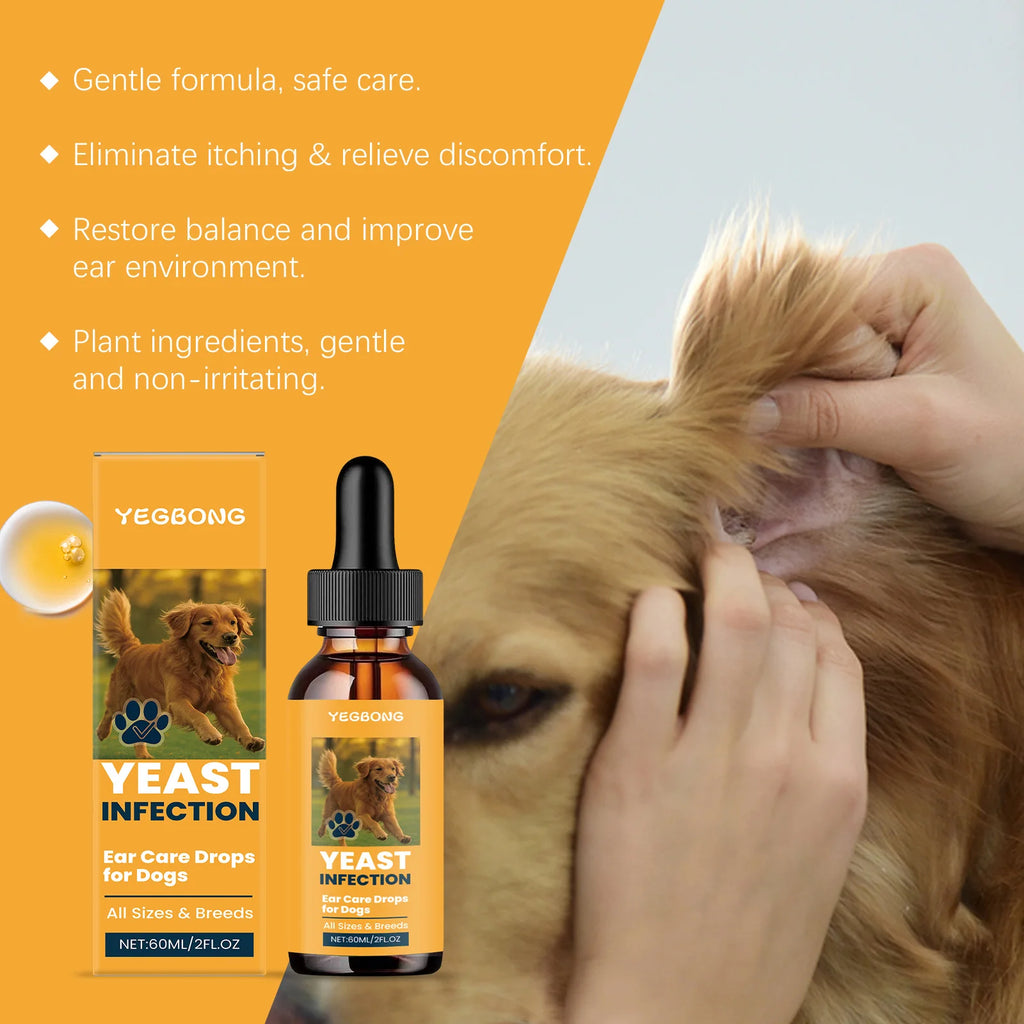 Dog Ear Care Drops – Alívio Imediato para Coceira, Mau Cheiro e Cera nos Ouvidos