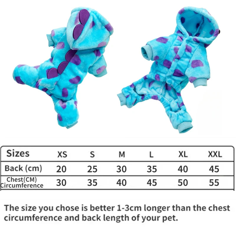 Moletom Pijama Pet com Capuz Dinossauro – Quentinho para Inverno