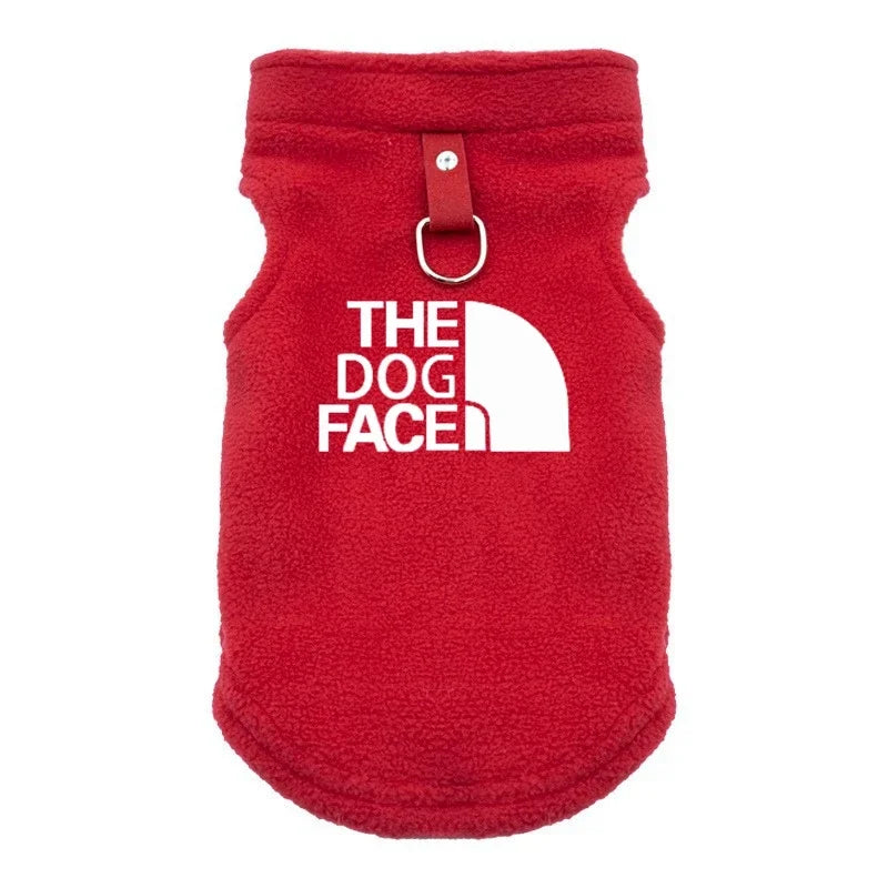 Winter Fleece Dog Vest “The Dog Face” – Jaqueta Estilo Outdoor para Cães Pequenos