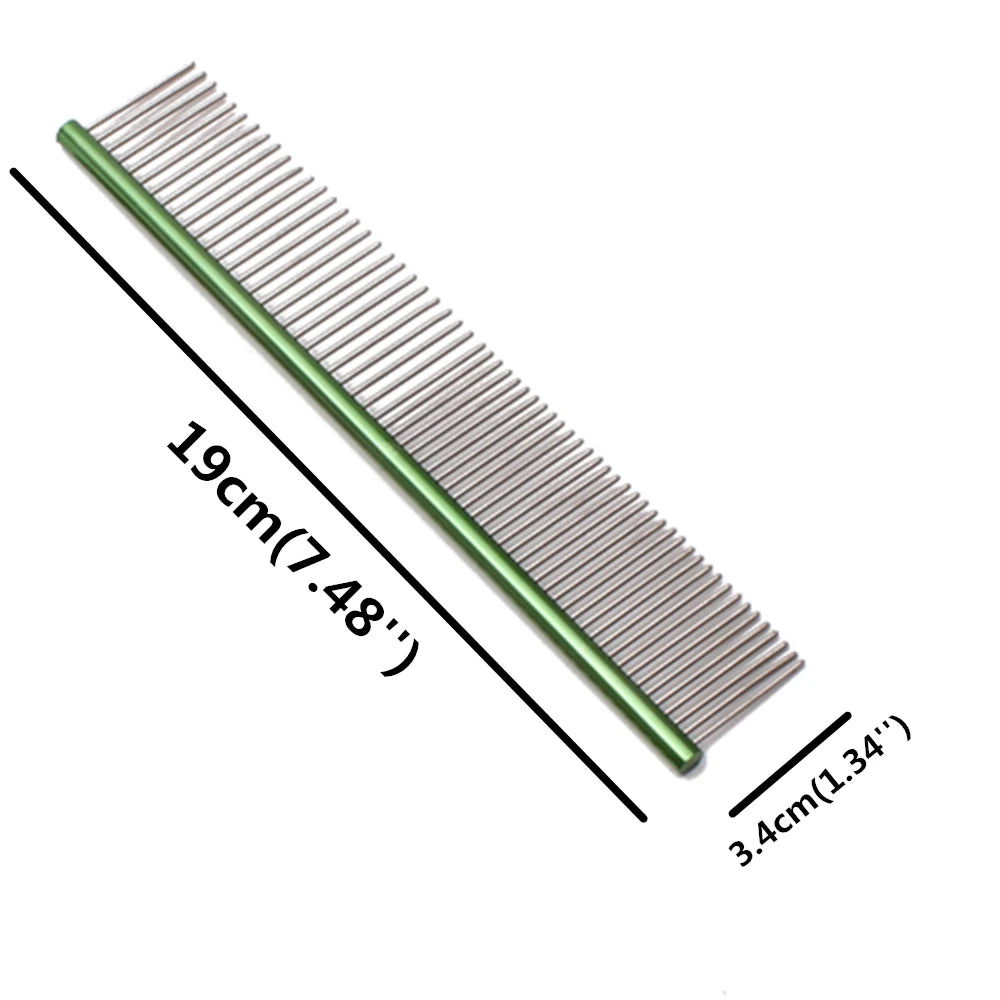 Pet Grooming Comb Professional – Pente de Alumínio Anti-Nós para Cães e Gatos | Remove Embaraços sem Dor