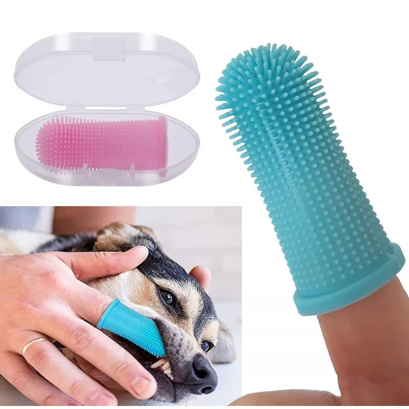 Dog Super Soft Finger Toothbrush – Escova Dental de Dedo em Silicone para Pets