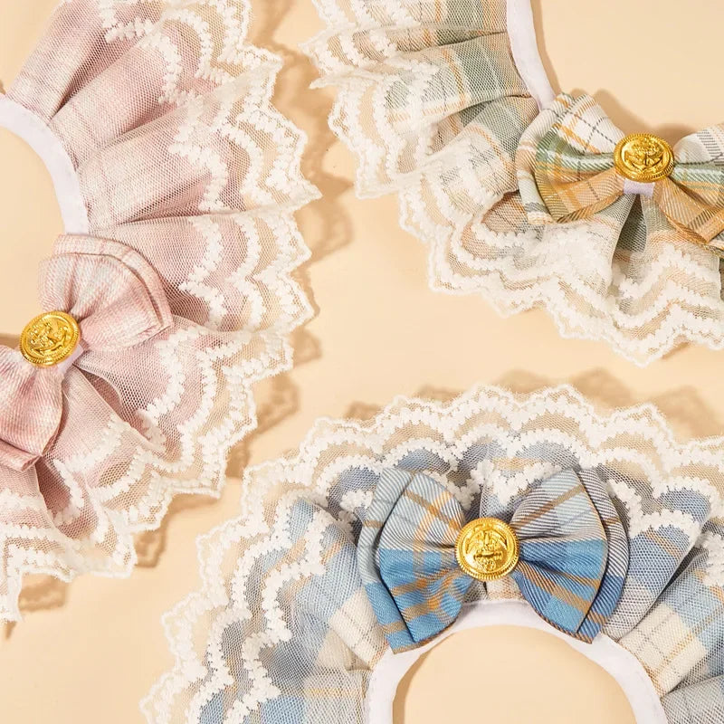 Professional Pet Bandana Collar – Lace Bow Edition
