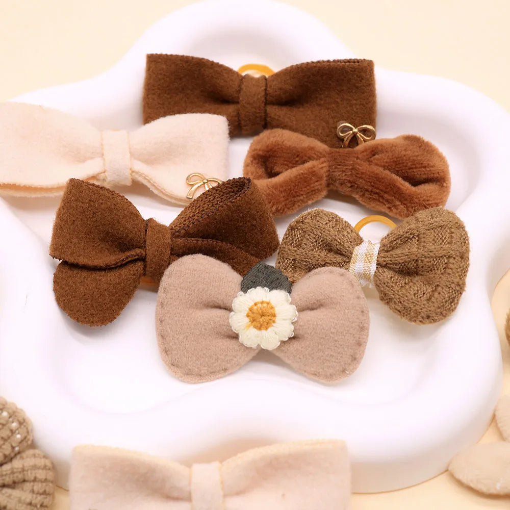 Kit 10 Laços Pet Handmade – Elegância Marrom Premium