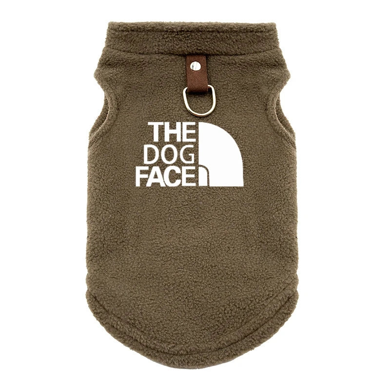 Winter Fleece Dog Vest “The Dog Face” – Jaqueta Estilo Outdoor para Cães Pequenos