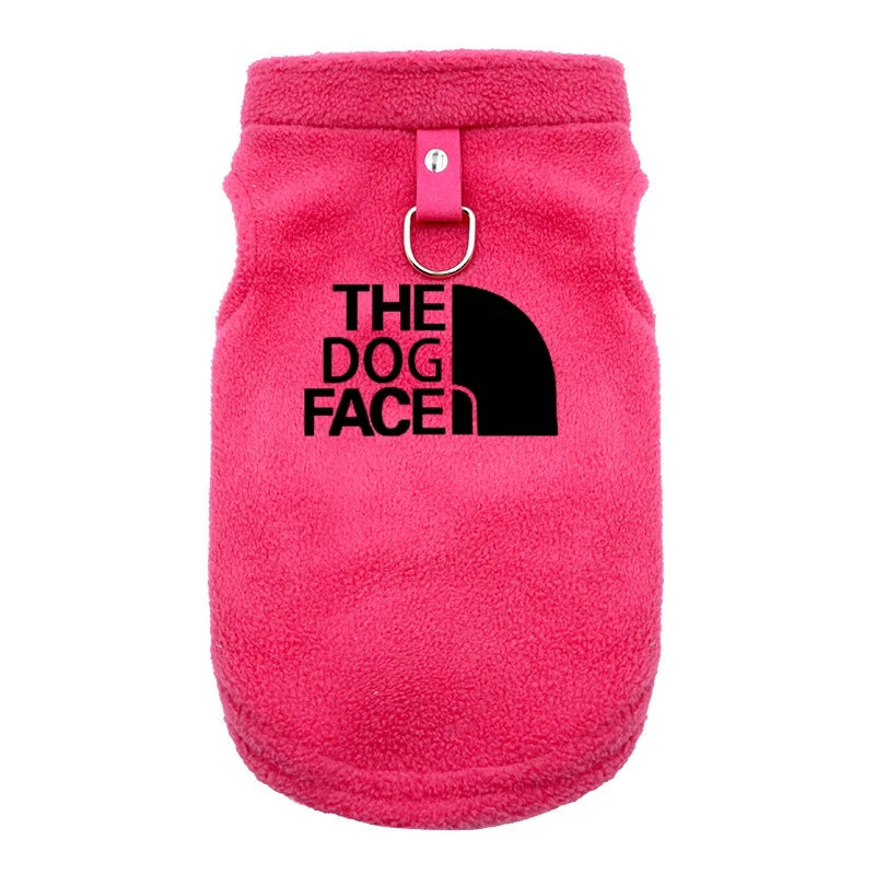 Winter Fleece Dog Vest “The Dog Face” – Jaqueta Estilo Outdoor para Cães Pequenos