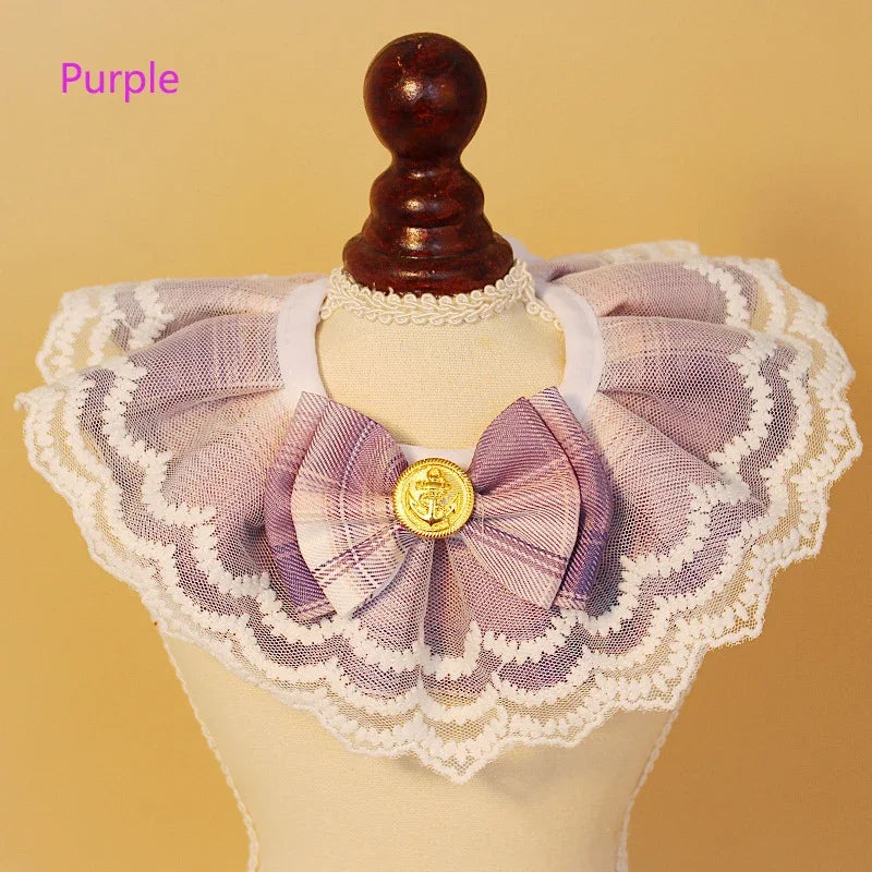 Professional Pet Bandana Collar – Lace Bow Edition